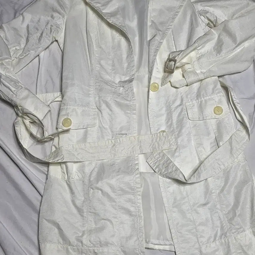 [BUNJANG] Sham White Half Trench Coat Size 85 / (새상품) 샴트렌치코트 화이트 사이즈 85