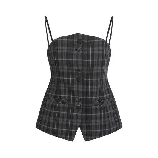 [BUNJANG] Lucky Chouette Check Bustier / 럭키슈에뜨 체크 뷔스티에 새제품