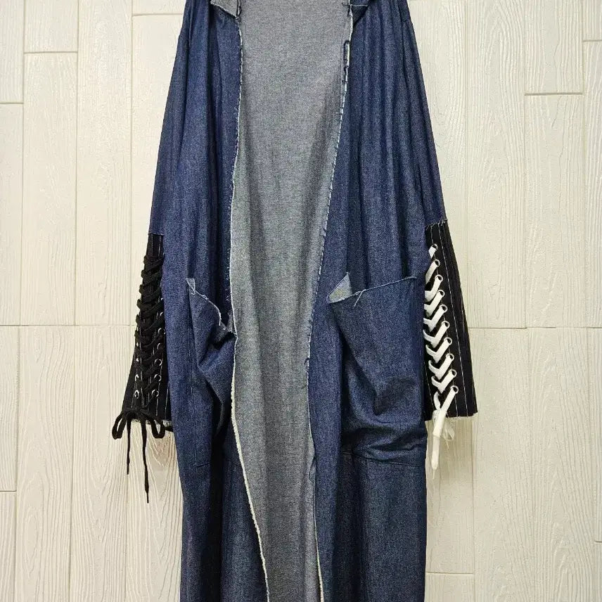 [BUNJANG] Vintage Open Denim Hoodie / 후드 아일렛 빈티지오픈데님