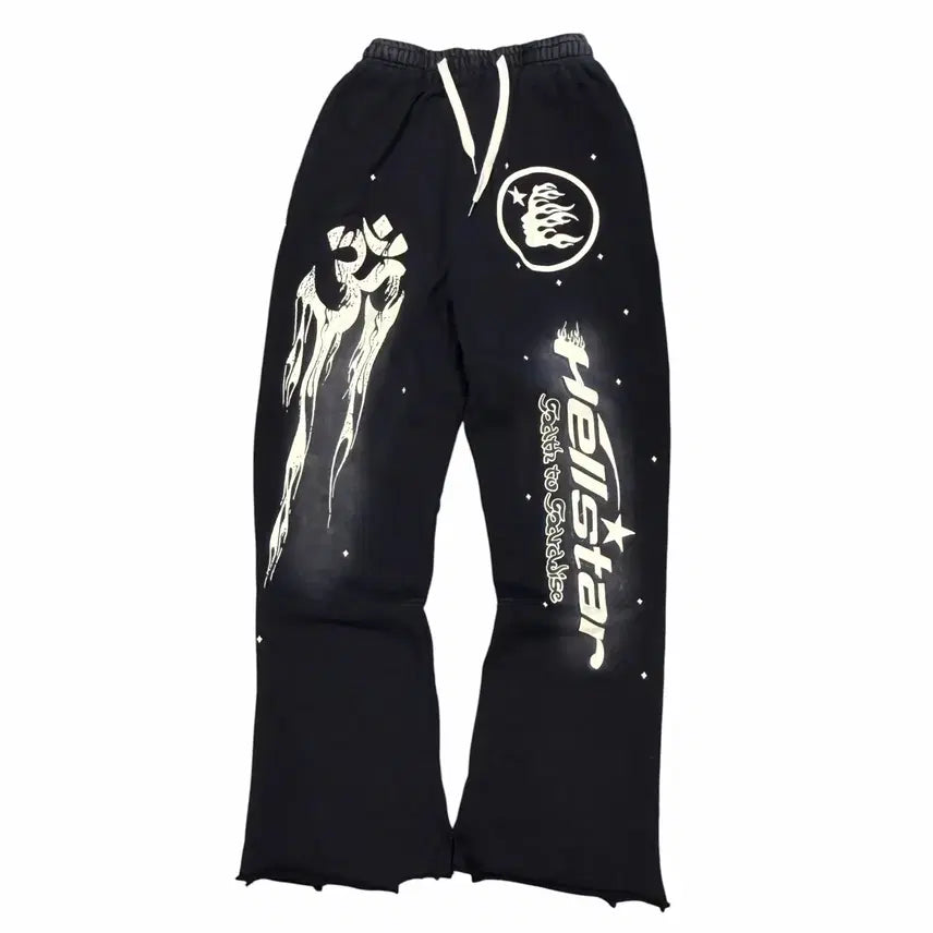 [BUNJANG] Hellstar Black Bootcut Sweatpants L / Hellstar 헬스타 블랙 부츠컷 스웻팬츠 L