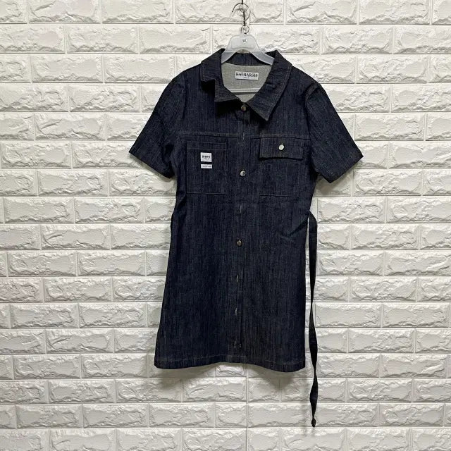 [BUNJANG] Denim Short Sleeve Mini Dress / 3552) 반팔 데님원피스