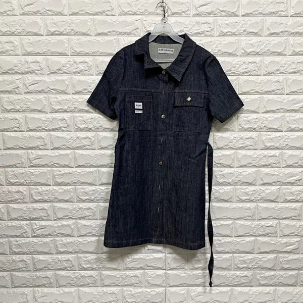 [BUNJANG] Denim Short Sleeve Mini Dress / 3552) 반팔 데님원피스