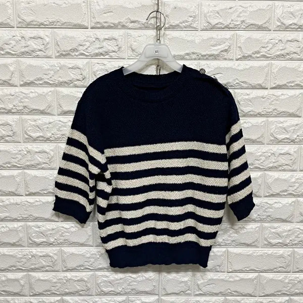[BUNJANG] Short Sleeve Knit T-Shirt / 3570) 반팔 니트티셔츠