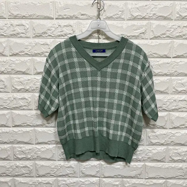 [BUNJANG] Short Sleeve Knit T-Shirt / 3571) 반팔 니트티셔츠