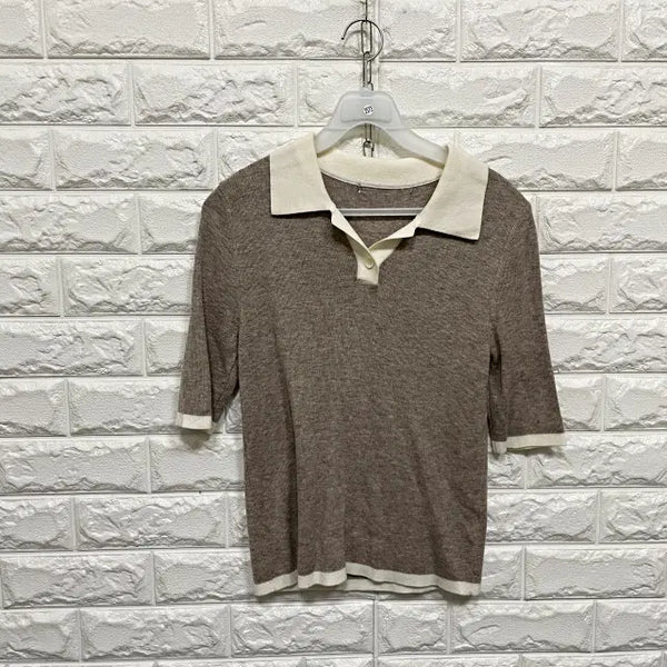 [BUNJANG] Short Sleeve Knit T-Shirt / 3573) 반팔 니트티셔츠