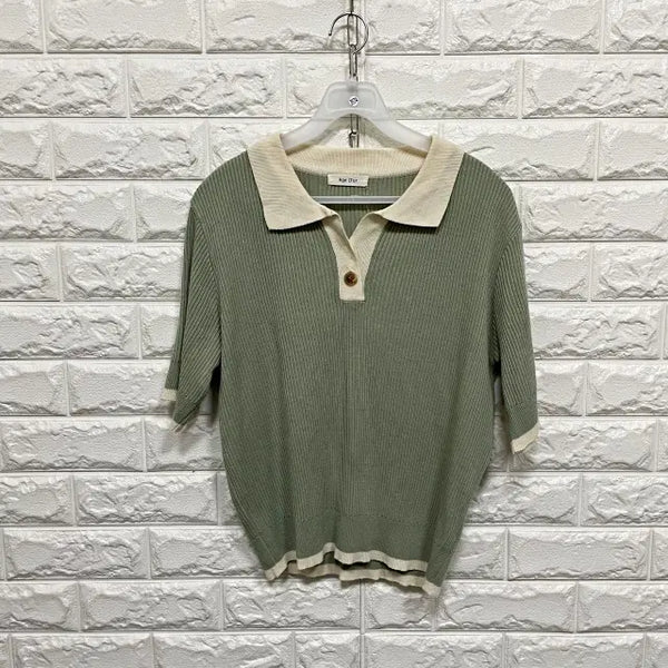 [BUNJANG] Short Sleeve Knit T-shirt / 3574) 반팔 니트티셔츠