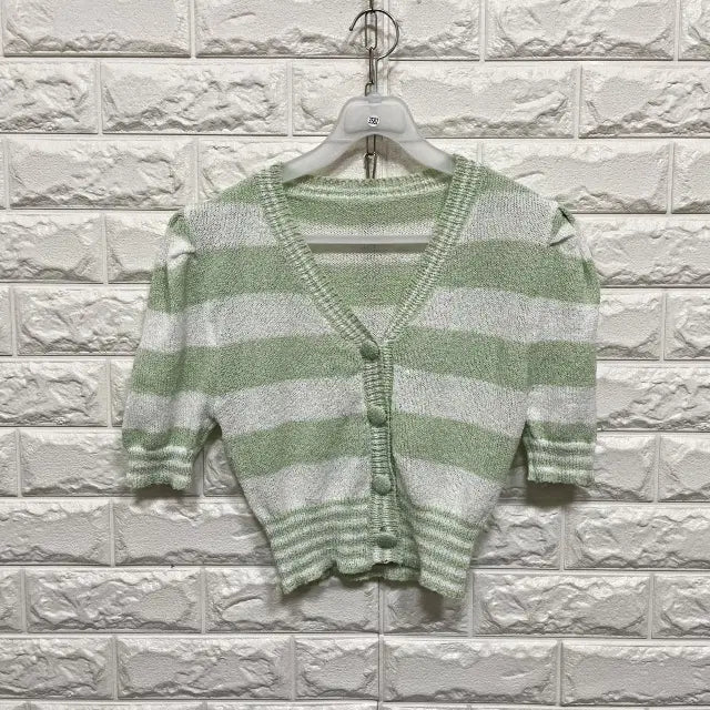 [BUNJANG] Short Sleeve Knit Cardigan / 3582) 반팔 니트가디건