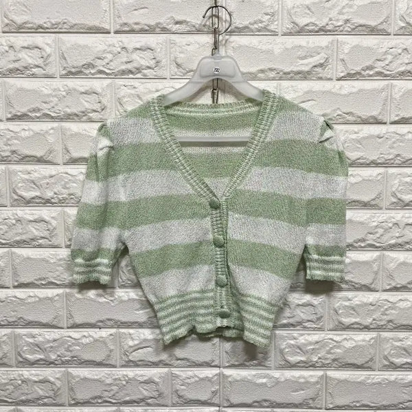 [BUNJANG] Short Sleeve Knit Cardigan / 3582) 반팔 니트가디건