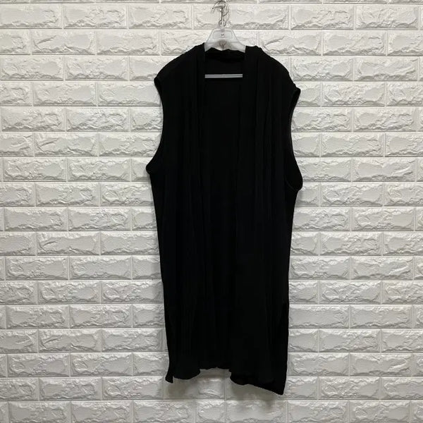 [BUNJANG] Pleated Long Vest Cardigan / 3610) 플리츠 롱 조끼 가디건