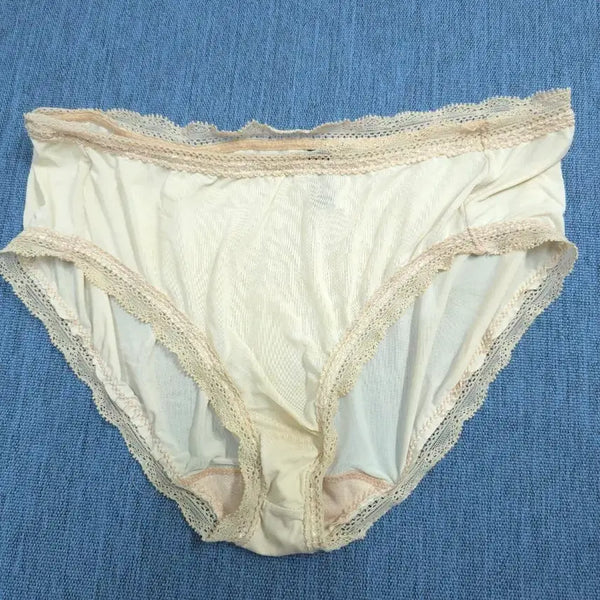 [BUNJANG] Women's Lace Trim Briefs - Ivory / 여성 속옷 팬티 아이보리색 레이스 장식92