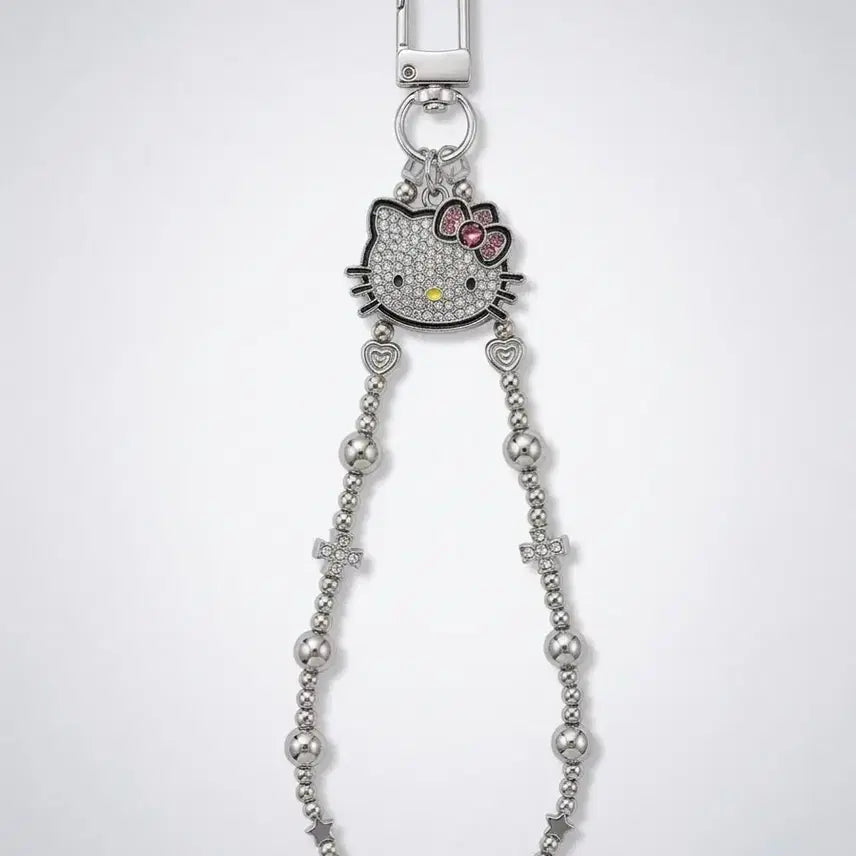 [BUNJANG] Handmade Sanrio Hello Kitty Silver Keyring / 핸드메이드 산리오 헬로키티 실버 키링