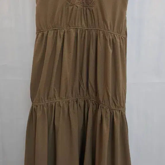 [BUNJANG] OZOC Beige Lace Color Block Long Dress / OZOC 오조크 2024년식 새상품 택부착 레이스 배색 롱 원피스 66~77