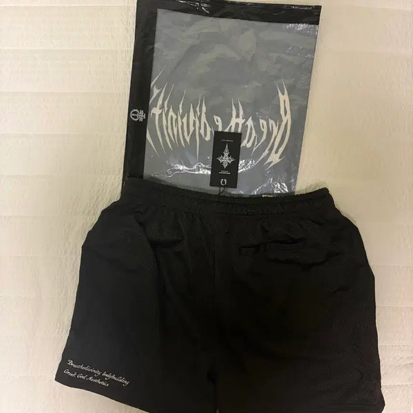 [BUNJANG] Breathe Divinity Omega Embroidery Bodybuilding Mesh Shorts XL / [새상품] XL 브리드디비니티 블랙 반바지 / 짐샤크 영엘에이 breathedivinity
