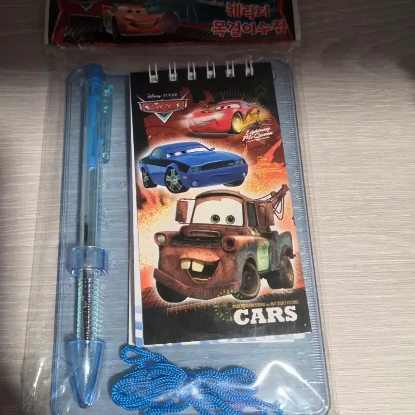 [BUNJANG] Disney Cars Lanyard Notebook Set / 고전문구 디즈니 카 목걸이 수첩