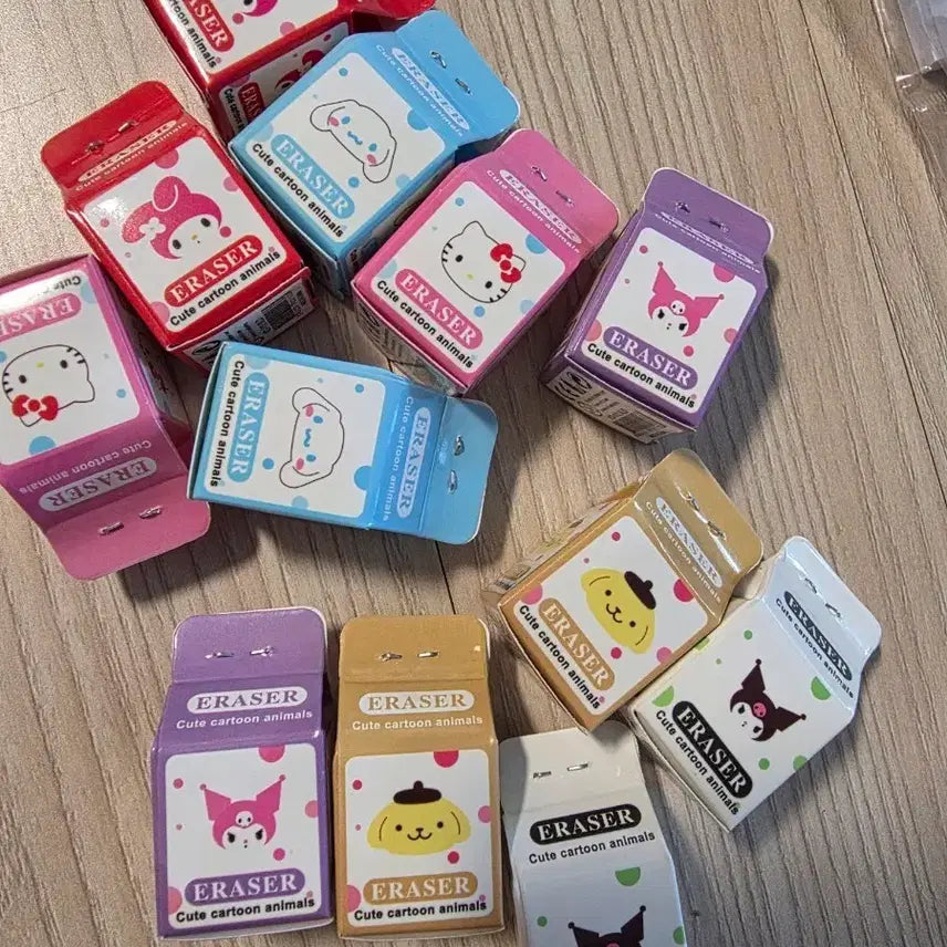 [BUNJANG] Cute Character Eraser Set (6 Pieces) / 귀여운 캐릭터 지우개 6개 세트