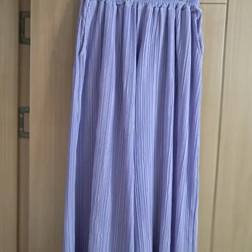 [BUNJANG] Pleated Wide Leg Pants Lavender / 국산플리츠 와이드 팬츠 라벤더