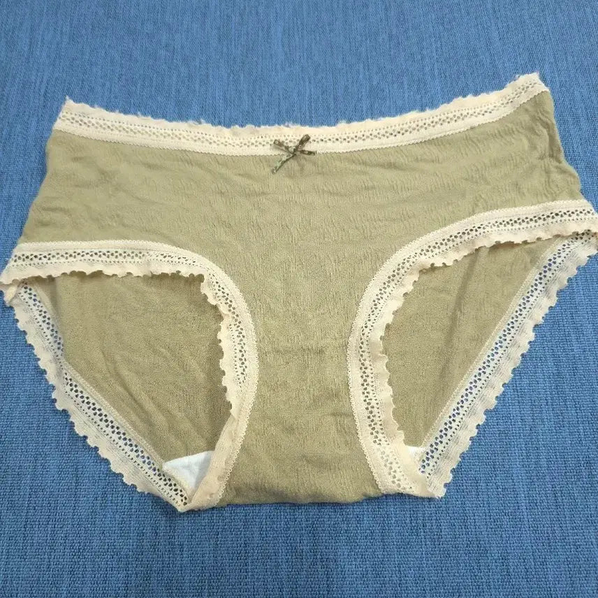 [BUNJANG] Women's Beige Lace Brief Panty / 여성 속옷 브리프 베이지색 레이스 포인트 팬티