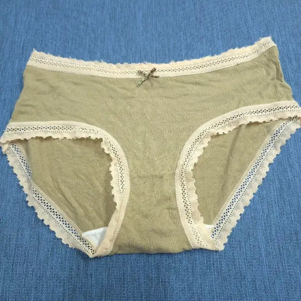 [BUNJANG] Women's Beige Lace Brief Panty / 여성 속옷 브리프 베이지색 레이스 포인트 팬티