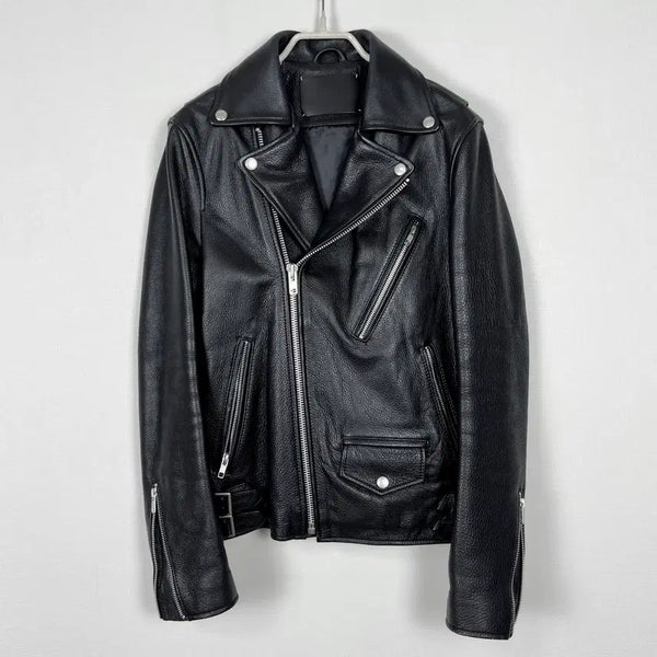 [BUNJANG] Vivastudio Cowhide Leather Rider Jacket Black Men's S / 비바스튜디오 소가죽 블랙 라이더 가죽 자켓 점퍼 남S 라덴 빈티지