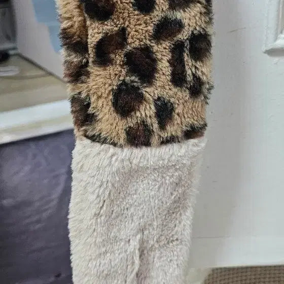 [BUNJANG] Leopard Print Faux Fur Scarf / 퍼 목도리 레오파드 페이크 밍크 퍼