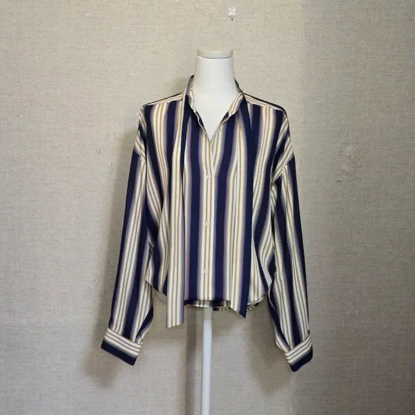 [BUNJANG] STUDIO TOMBOY Striped Color Block Blouse / 스튜디오톰보이 블라우스F