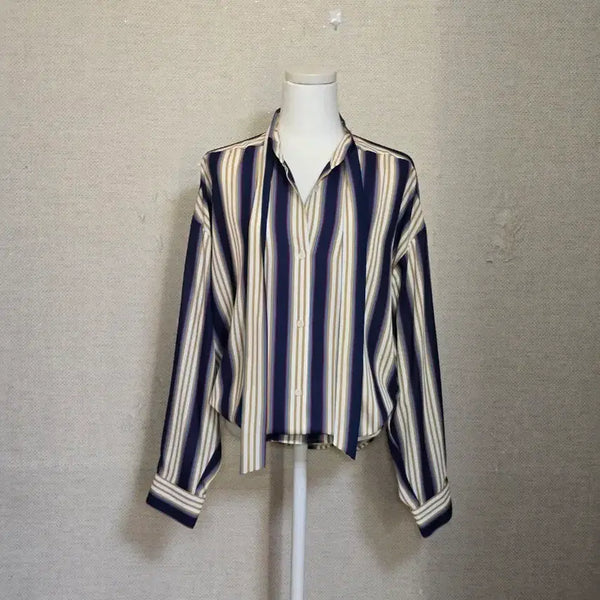 [BUNJANG] STUDIO TOMBOY Striped Color Block Blouse / 스튜디오톰보이 블라우스F