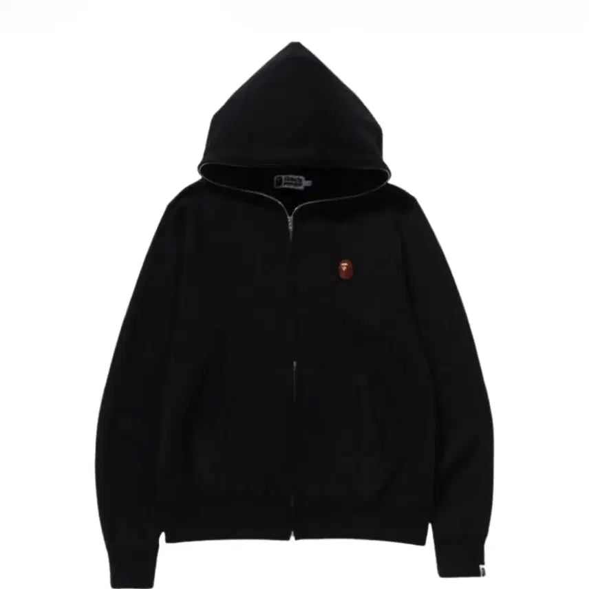 [BUNJANG] BAPE A Bathing Ape 1 Point Full Zip Hoodie Black / 베이프 어 베이싱 에이프 원 포인트 풀 집 후드 블랙