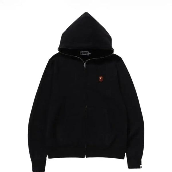 [BUNJANG] BAPE A Bathing Ape 1 Point Full Zip Hoodie Black / 베이프 어 베이싱 에이프 원 포인트 풀 집 후드 블랙