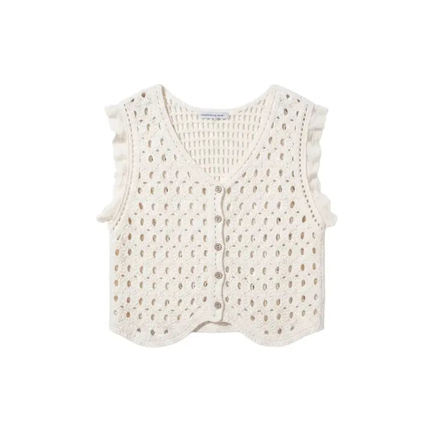 [BUNJANG] Women's Ivory Mesh Vest / 여성F/ 웨더이즈굿 아이보리 펀칭 그물조끼