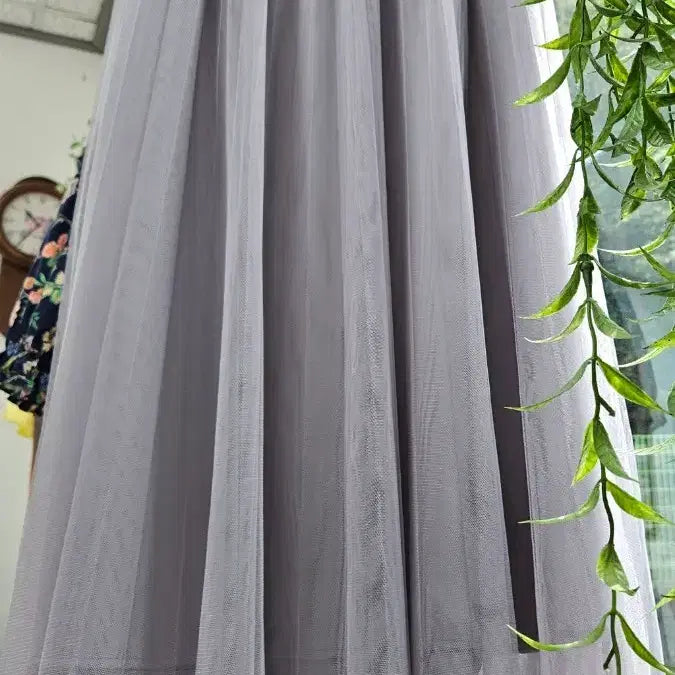 [BUNJANG] GU Grey Skirt with Back Elastic Waistband / [새상품]그레이 뒷밴딩 샤스커트(55)
