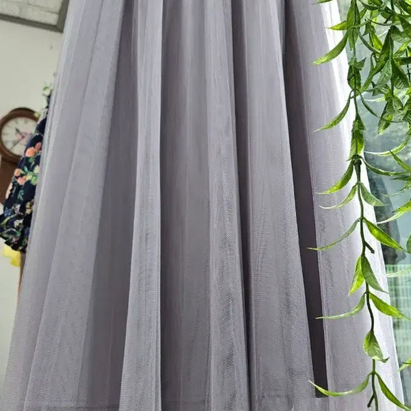 [BUNJANG] GU Grey Skirt with Back Elastic Waistband / [새상품]그레이 뒷밴딩 샤스커트(55)