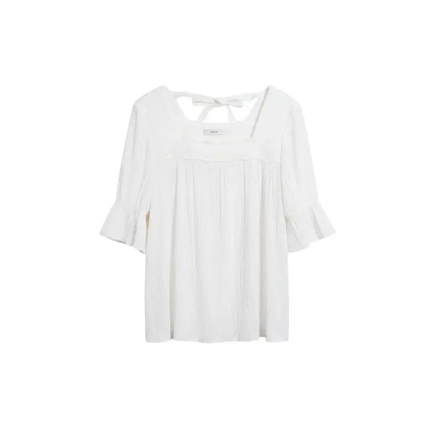 [BUNJANG] By ROEM Square Neck Shirred Blouse / 여성F/ 바이로엠 스퀘어넥 주름 블라우스