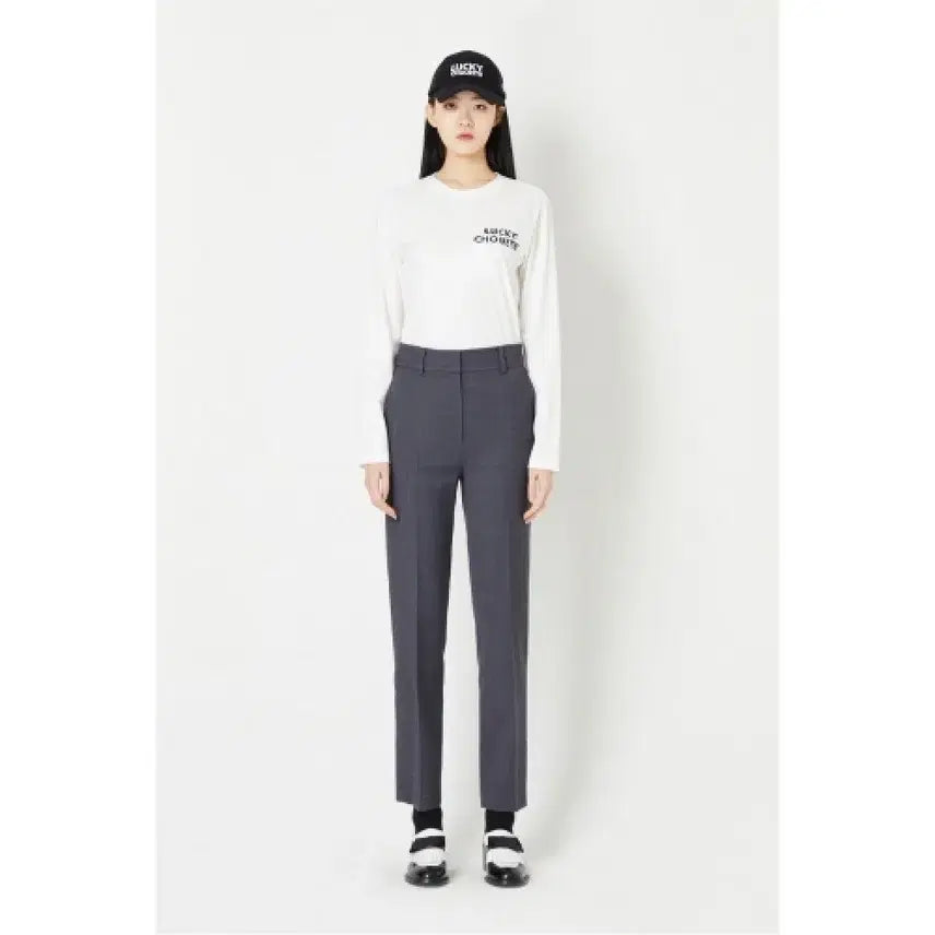 [BUNJANG] Lucky Chouette Wool Blend Slim Fit Trousers / 럭키슈에뜨 팬츠 새제품