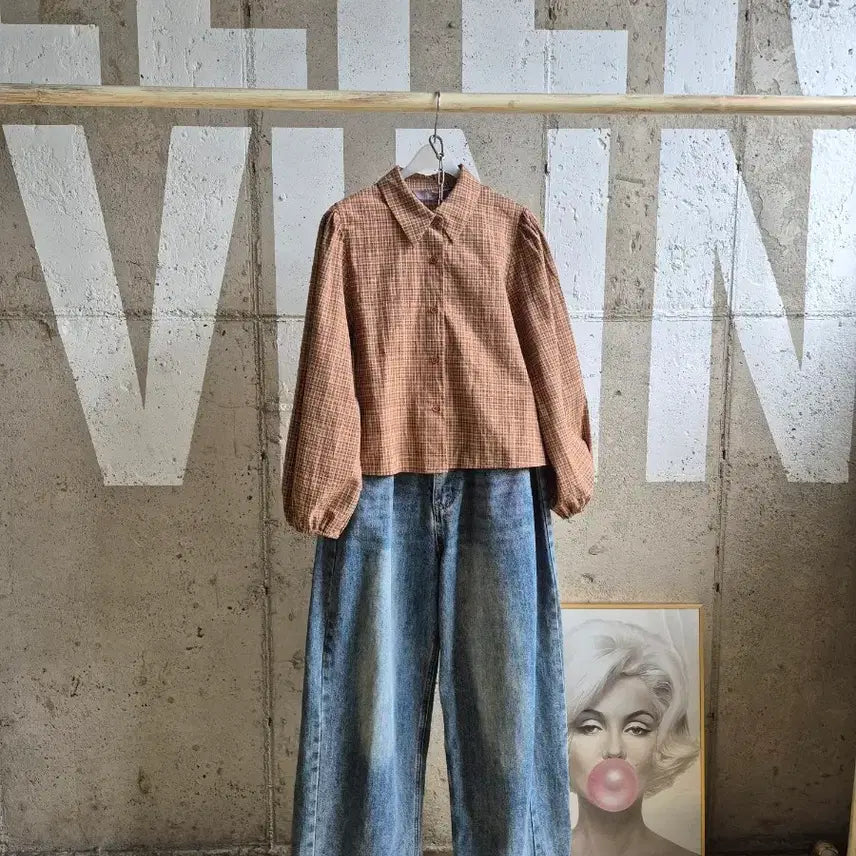 [BUNJANG] 8seconds Long Sleeve Cropped Shirt / 에잇세컨즈  긴팔 반크롭 셔츠