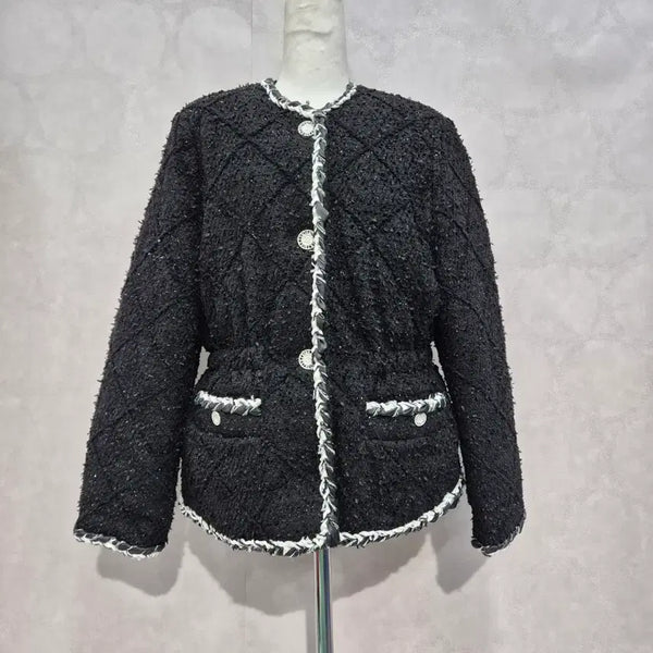 [BUNJANG] Max Mara Goose Down Tweed Black Jacket / 막스마리오 거위 솜털 트위드 불랙 자켓