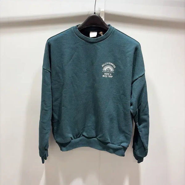[BUNJANG] Hello Sunrise Men's Dark Green Sweatshirt / (정품/새상품) 헬로선라이즈 남성 다크그린 맨투맨