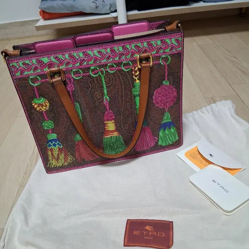 [BUNJANG] Etro Paisley Tassel Tote Bag Brown / 에트로 페이즐리 태슬 토트백 브라운