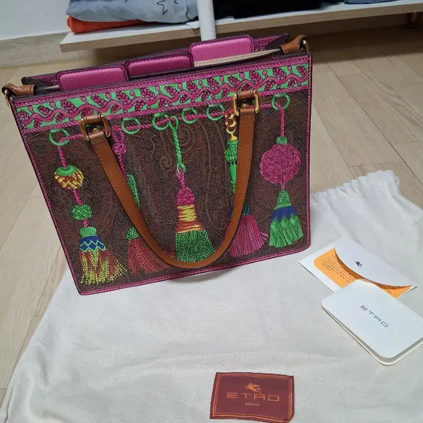 [BUNJANG] Etro Paisley Tassel Tote Bag Brown / 에트로 페이즐리 태슬 토트백 브라운