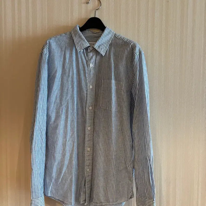 [BUNJANG] Giordano Men's Blue Stripe Shirt M / 남성 지오다노 블루 스트라이프 셔츠 m