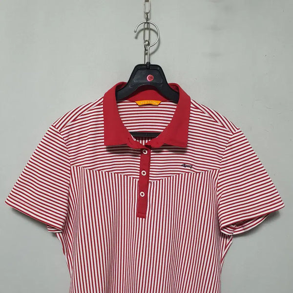 [BUNJANG] Louis Castel Women's Red Short Sleeve Golf T-Shirt (Size 105) / 1266) 루이까스텔 여성 골프 반팔티셔츠 105