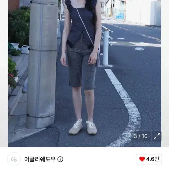 [BUNJANG] Ugly Shadow Dot Capri Pants Charcoal / 어글리쉐도우 도트 카프리 팬츠 차콜 코이세이오미세키서울허그유어스킨