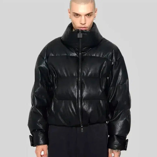 [BUNJANG] KKST Adrielos Leather Puffer Jacket Size 50 / KKST 에드리엘로스 레더 푸퍼 패딩 50사이즈