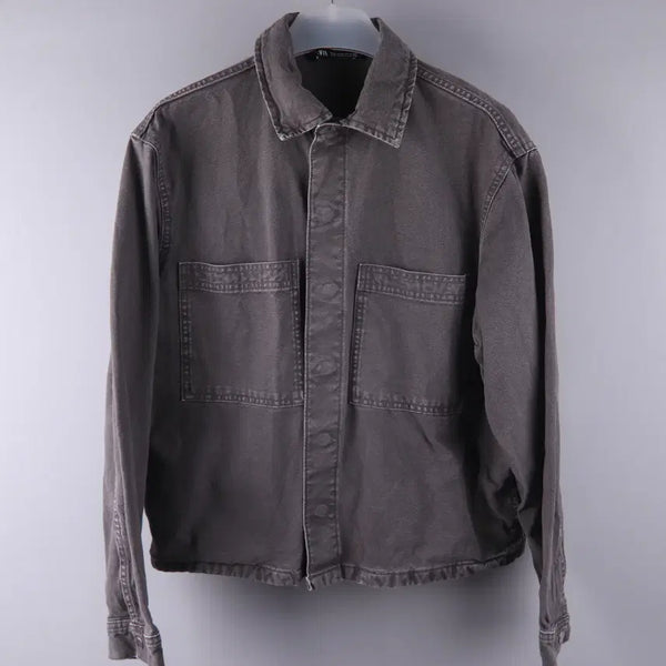 [BUNJANG] Zara Washed Grey Denim Shirt Jacket (S) / 자라 데님 셔츠 자켓 워싱 그레이 (S)