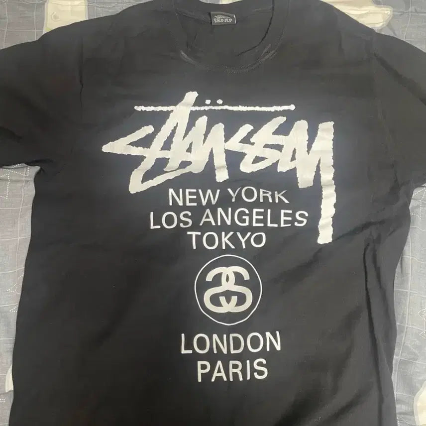 [BUNJANG] Stussy World Tour T-Shirt Black / 스투시 월드투어 티셔츠 블랙
