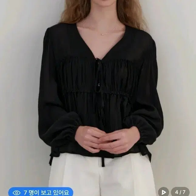 [BUNJANG] Riel Puff Blouse - Black / 리엘 퍼프 블라우스 블랙 새상품급