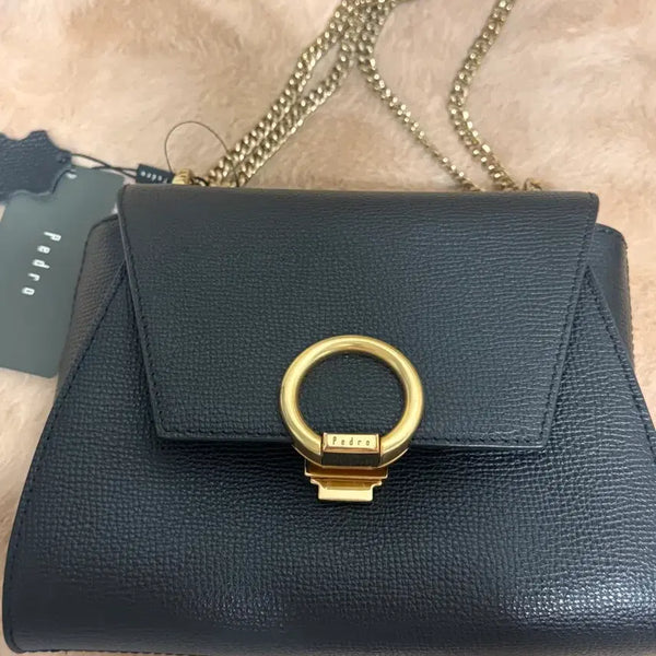 [BUNJANG] Pedro Black Chain Shoulder Bag Leather / 페드로 체인 숄더백 블랙