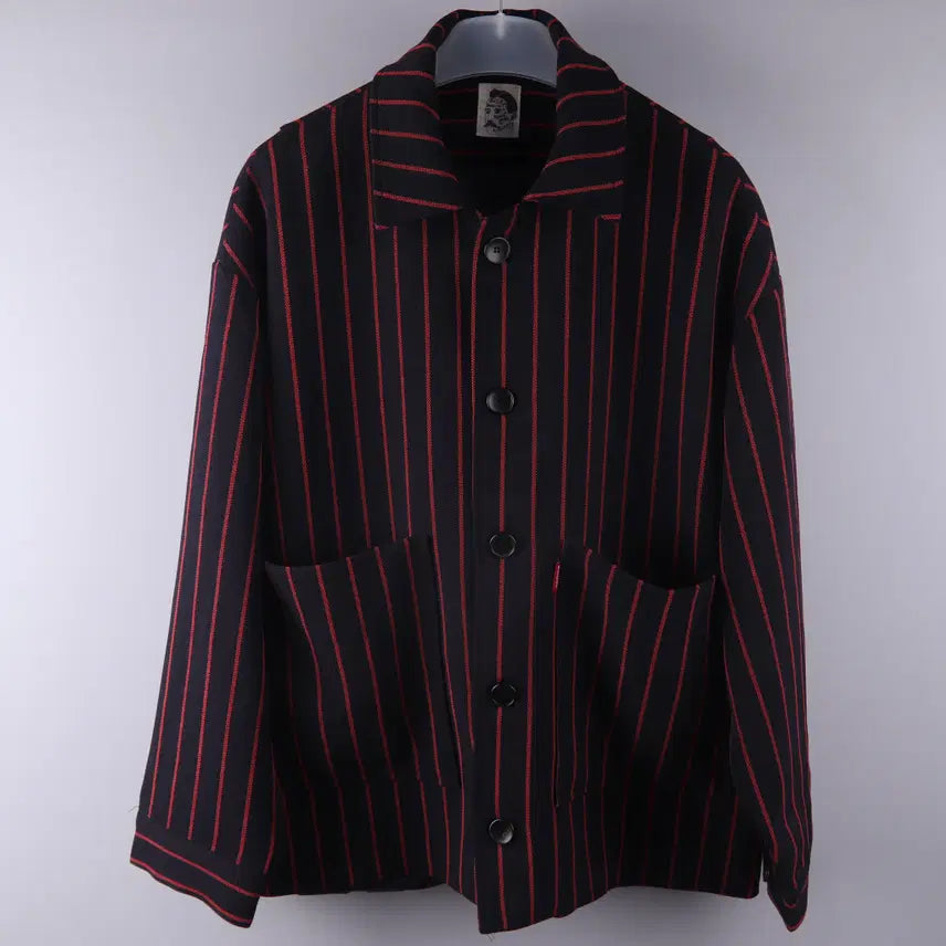[BUNJANG] Pinstripe Work Jacket (Chore Jacket) - Size F / 핀스트라이프 워크 자켓(초어 자켓) (F)