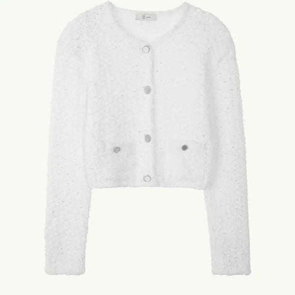 [BUNJANG] Blossom Cell Tweed Cardigan / 블러썸 셀 트위드가디건