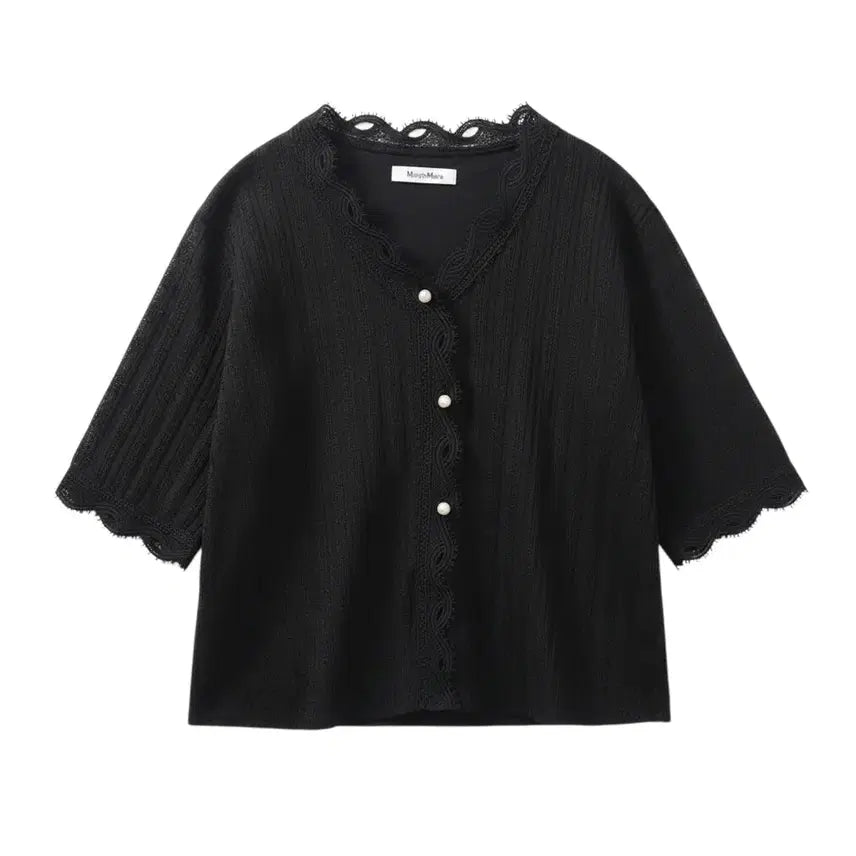 [BUNJANG] MarchMara Lace Pearl Blouse / 여성F/ MarchMara 레이스 진주 블라우스