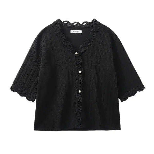 [BUNJANG] MarchMara Lace Pearl Blouse / 여성F/ MarchMara 레이스 진주 블라우스